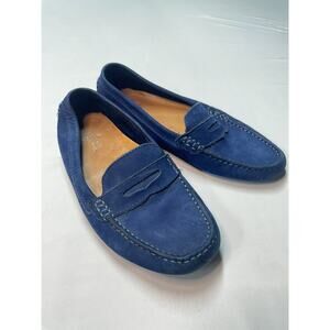Mercanti Fiorentini Women's Blue Suede Flat Driver Loafer Size 6 B MSRP $150